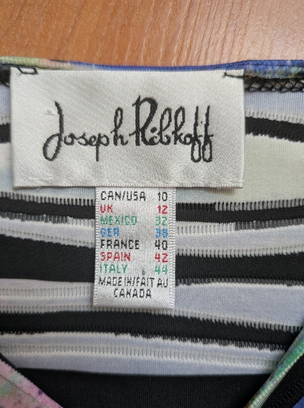 Joseph Ribkoff Reversible Textured Crossover Dress - Picture 5 of 12